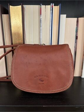 G.H. Bass & Co.  Brown Mini Leather Saddle Crossbody Bag
